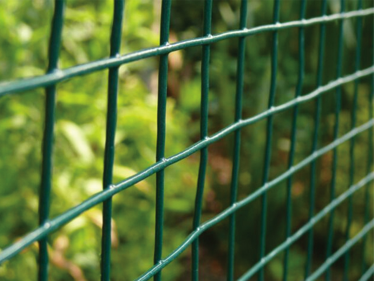 Green PVC coated welded wire mesh panel