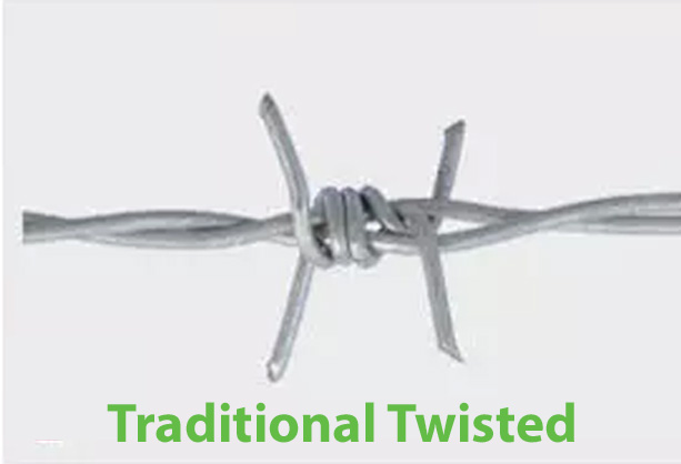 Traditional twisted barbed wire