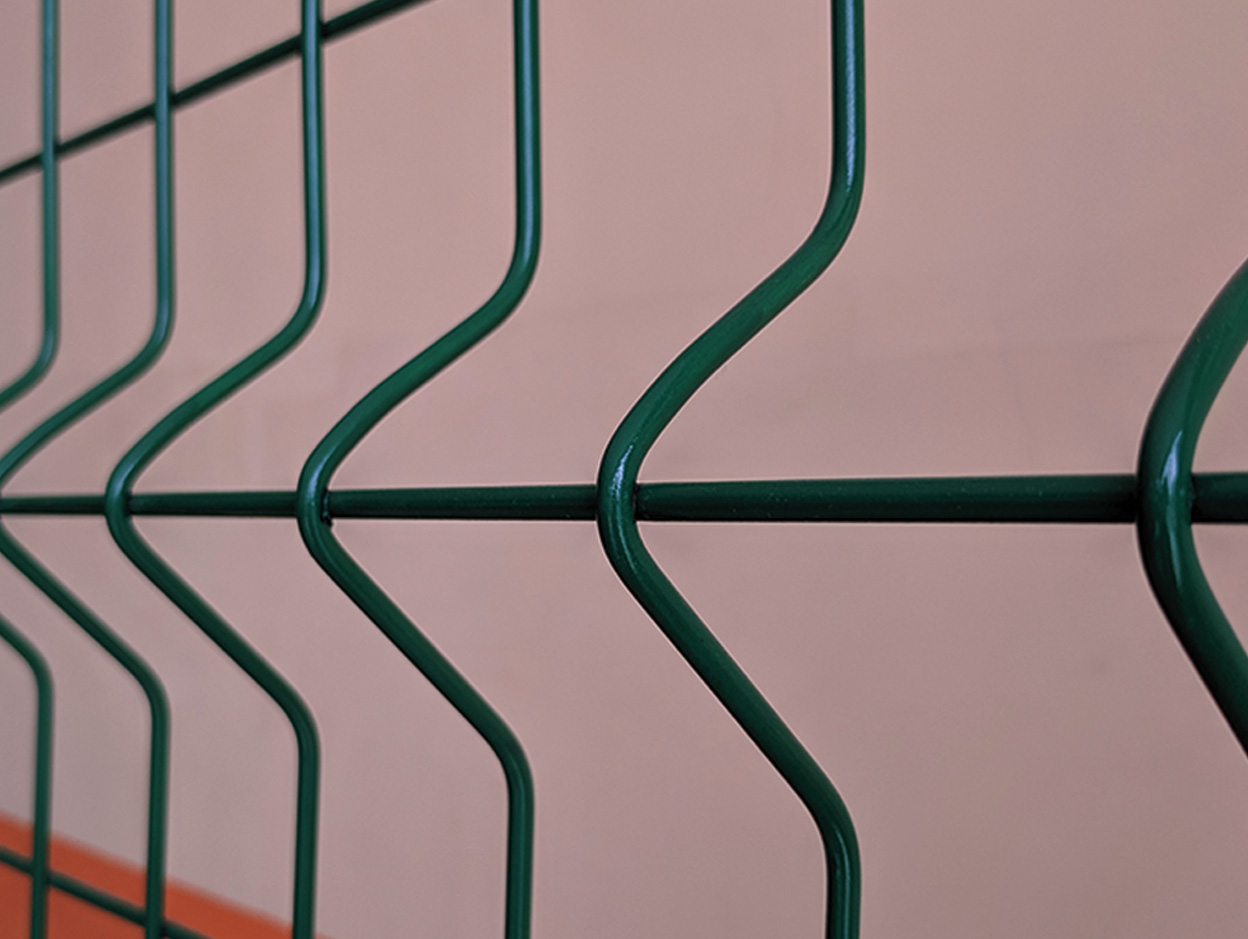 V-fold mesh fence installed as a perimeter wall